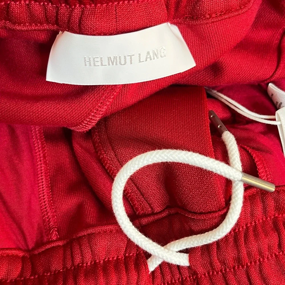 $345 Helmut Lang Track Shorts‎ Men's Small Red White Side Stripe Snap Button